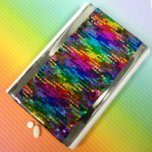 Rainbow Sequins Large 28-dose Pillbox