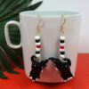 White Black Cat Earrings