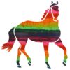 Horsey Magnet--Looking Right Rainbow Horse