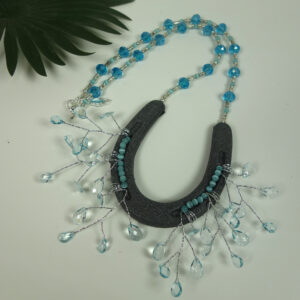 Blue Horseshoe Necklace