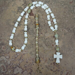 White Fishes Prayer Bead Set