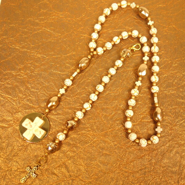 Crackled White Prayer Bead Set