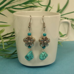 Turquoise Flower Earrings